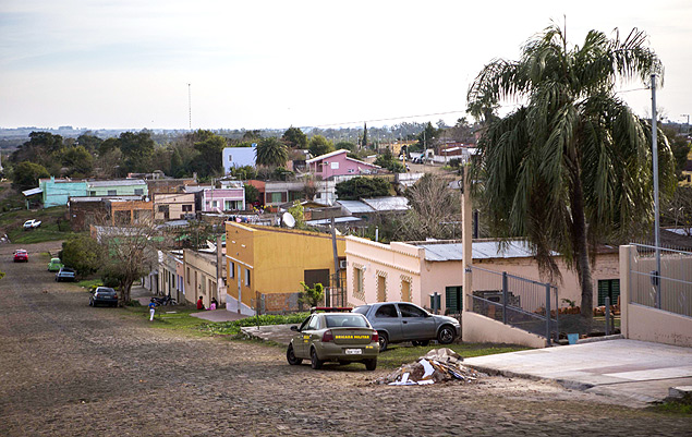 Vista geral de bairro residencial em Quarai, no Rio grande do Sul, na fronteira entre Brasil e Uruguai