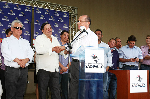 O governador Geraldo Alckmin participa de evento em Serrana (SP)
