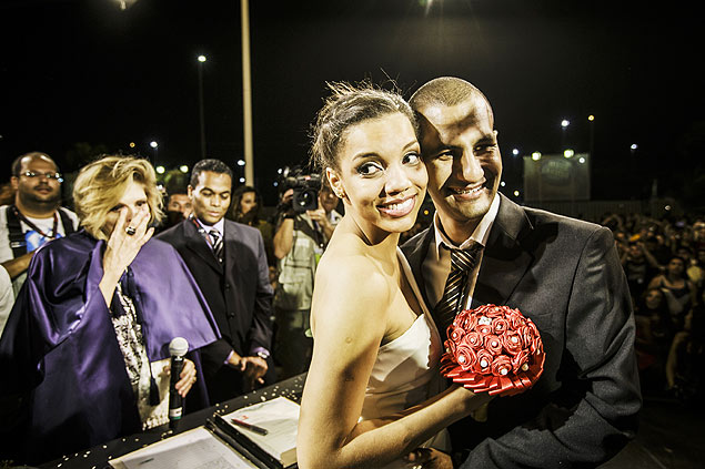 Casamento entre Daniele e Alan no palco Rock Street, durante o 5 dia do Rock in Rio