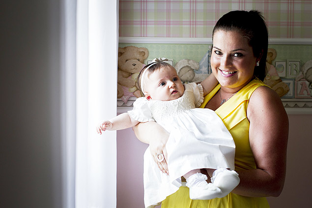 Carolina Crocco, 31, e a sua beb Luza, 7 meses