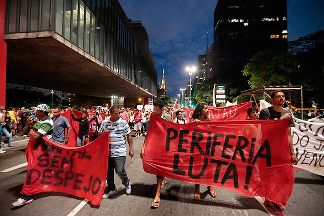 Grupo que ocupa terreno no Graja (zona sul) protestou por moradia na av. Paulista