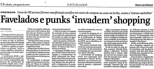 Reproduo da edio do dia 05 de agosto de 2000 falando sobre um suposto "rolezinho" no Rio