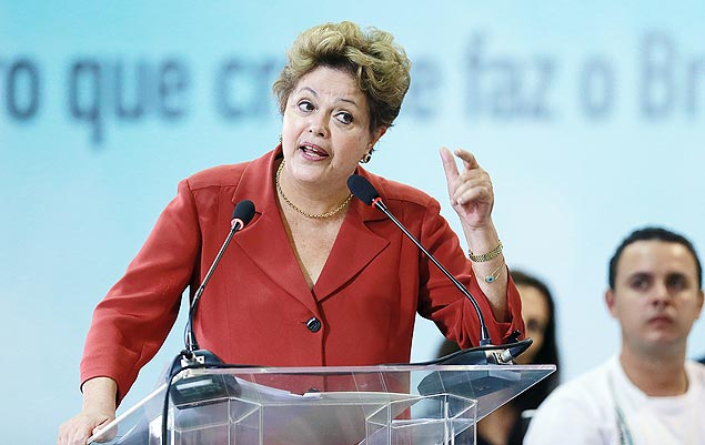 Dilma Rousseff (PT) durante cerimonia de entrega de certificados do Pronetec em So Paulo