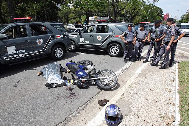 Assaltante  morto aps trocar tiros com a polcia em frente ao Ibirapuera