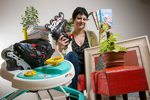 Lila Barros, 32, conseguiu parte da sua nova decorao em grupos de troca de objetos na internet