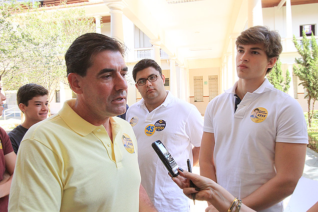 O deputado federal Antonio Duarte Nogueira Junior em entrevista em seo eleitoral de Ribeiro Preto