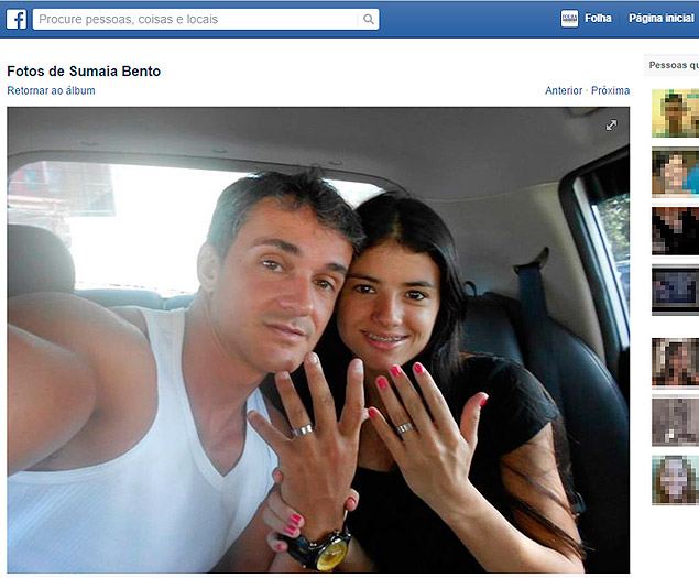 Daniel Cravinhos e Alyne da Silva Bento em foto postada no Facebook pela mãe da noiva