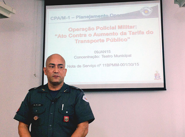 Major Larry de Almeida Saraiva disse que a Polcia Militar vai isolar manifestantes em ato contra aumento da tarifa em SP