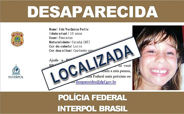 The Brazilian police has located a girl in Italy, who was taken illegally from the house of her adoptive parents in Cuiab 2 years ago 