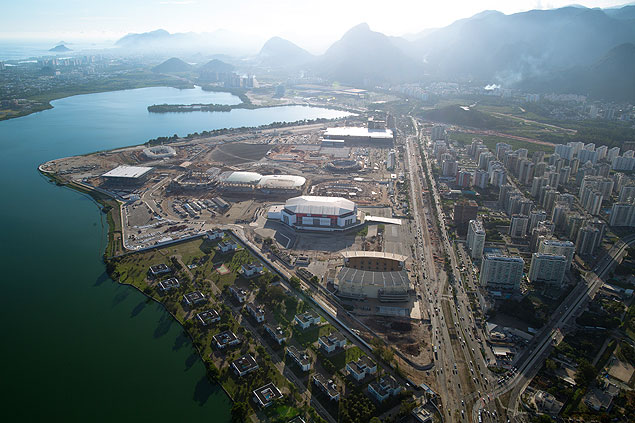 Obras do parque olimpico da Barra. Local sera o principal palco para disuta de varias modalidades nas olimpiadas do Rio2016. 