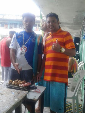 Salvador,BA,Brasil Presos confraternizam em churrasco dentro da Penitenciaria Lemos Brito, em Salvador, no fim de 2014 