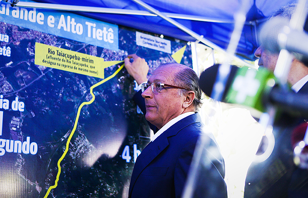 Geraldo Alckmin (PSDB) em agenda que anuncou obra de interligao entre os sistemas Rio Grande e Alto Tiet