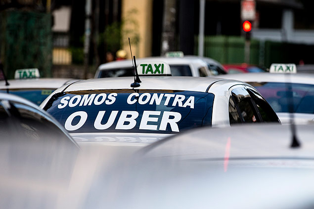 Manifestao de taxistas em So Paulo contra o aplicativo Uber