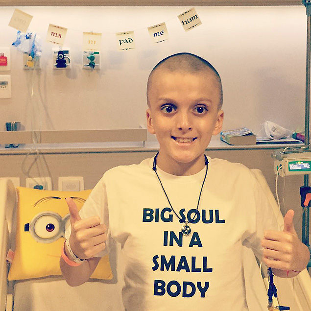 Tancrde Bouveret, 11, que passou por um transplante de medula ssea, nesta quarta-feira (29)