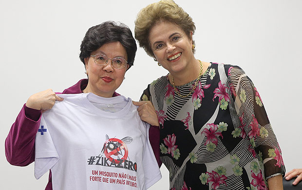 A presidente Dilma Rousseff recebeu nesta tera (23) a diretora-geral da OMS, Margaret Chan, no Palcio do Planalto