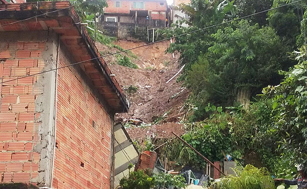 Chuva causa deslizamento de terra e derruba casas bairro do Parque Nutico, em Mairipor (Grande SP) | Rafael Andery/Folhapress