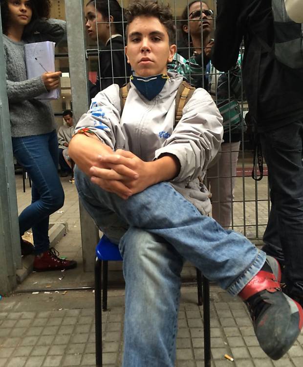 O estudante Paulo Csar Facchini Ribeiro, 16, um dos primeiros a ocupar o Centro Paula Souza