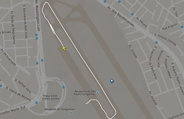 Trajetria de Airbus A320 da Avianca que abortou decolagem aps ser atingido por pssaro