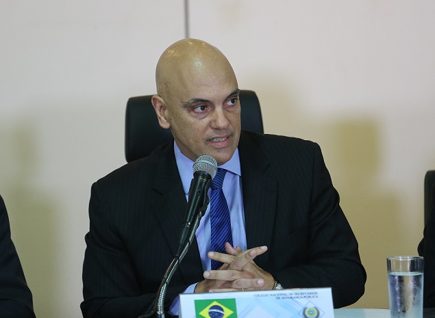 O ministro da Justia, Alexandre de Moraes, em reunio de secretrios estaduais de Segurana Pblica