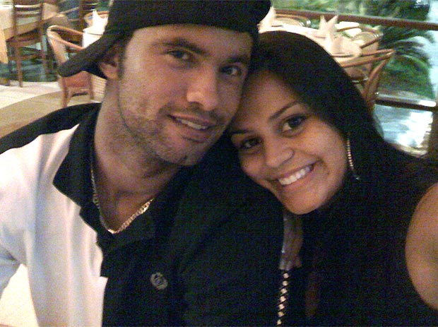 O ex-goleiro Bruno e a sua mulher Ingrid Calheiros