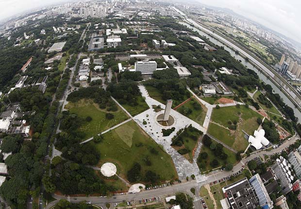 Vista aérea da cidade universitária da USP (Universidade de São Paulo), em São Paulo (SP)