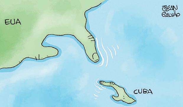 Charge Estados Unidos e Cuba