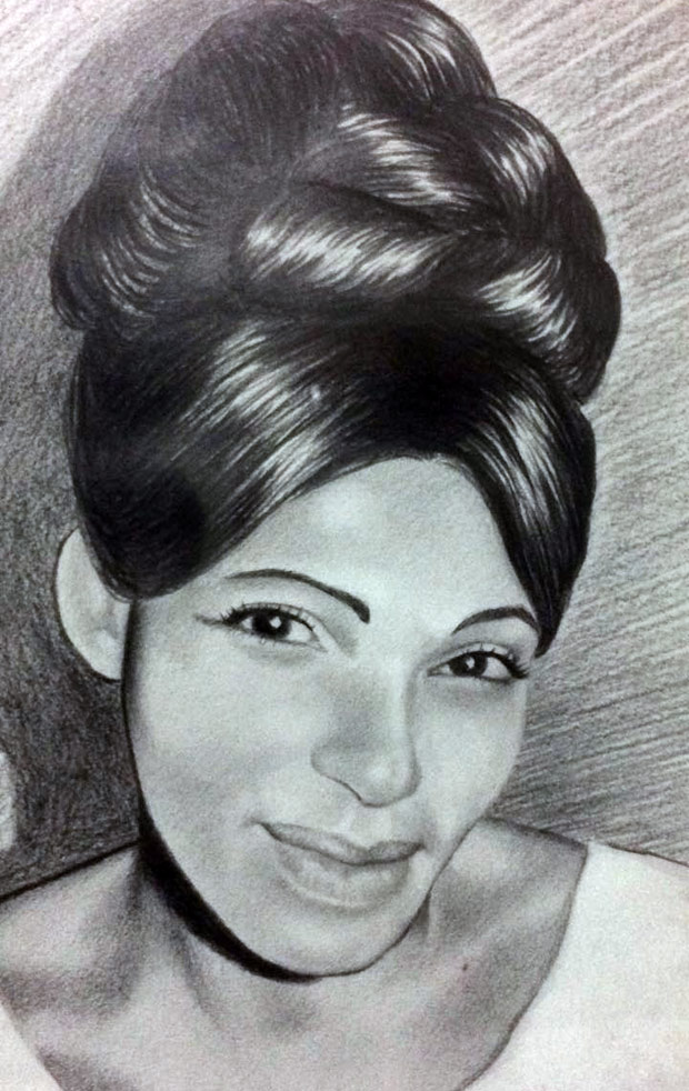 Reproduo de retrato de Ana Soares Pereira (1935 - 2016), durante a juventude