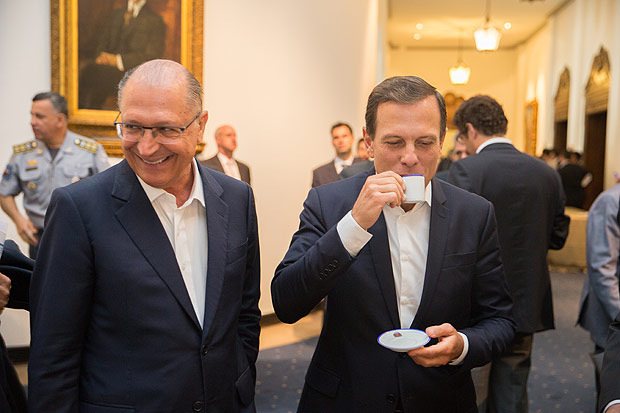Alckmin e Doria durante encontro para anunciar pacote de parcerias