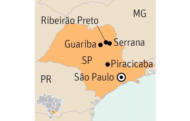 Cotidiano - Temas - Mapas - 620px - para Julia Barbon - SO PAULO - Guariba - Piracicaba - Serrana - Ribeiro Preto