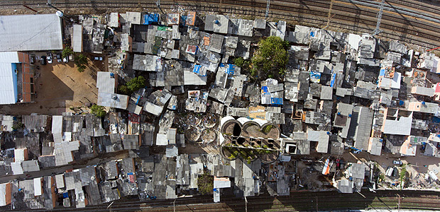 Vista area de la favela del Molino, en el centro de So Paulo