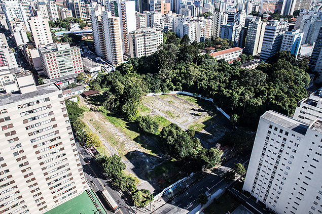 Vista do terreno do futuro parque Augusta, na regio central de So Paulo