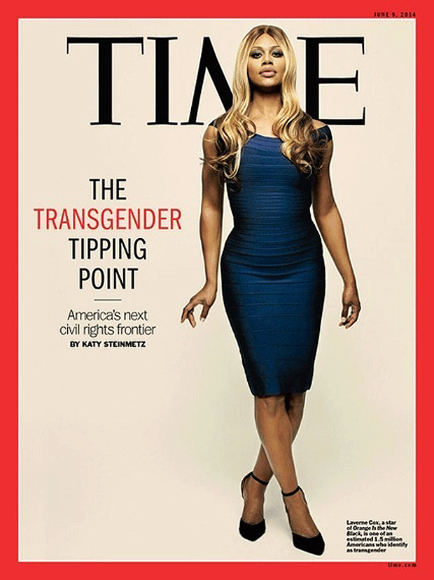 A atriz trans Laverne Cox  capa da revista "Time"