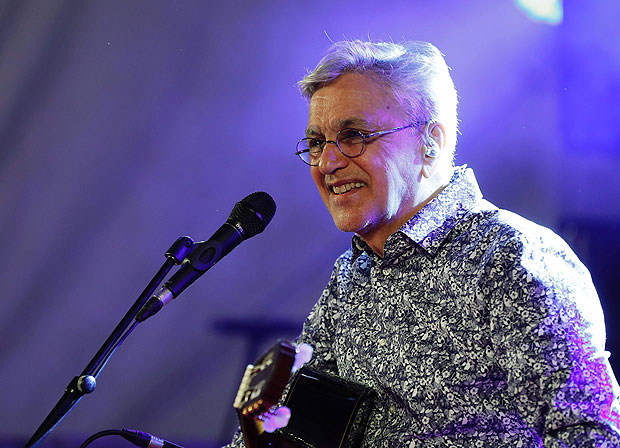 Brazilian singer Caetano Veloso performs on stage during the Brazilian Cultural Festtival 