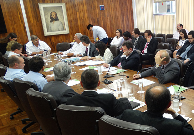 Reunião com vereadores que integram mesa diretora da Câmara Municipal de São Paulo