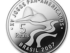 Moeda de 5 reais comemorativa do Pan
