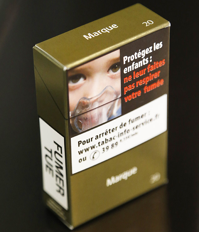 Exemplo de embalagem de cigarros, que ser padronizada na Frana
