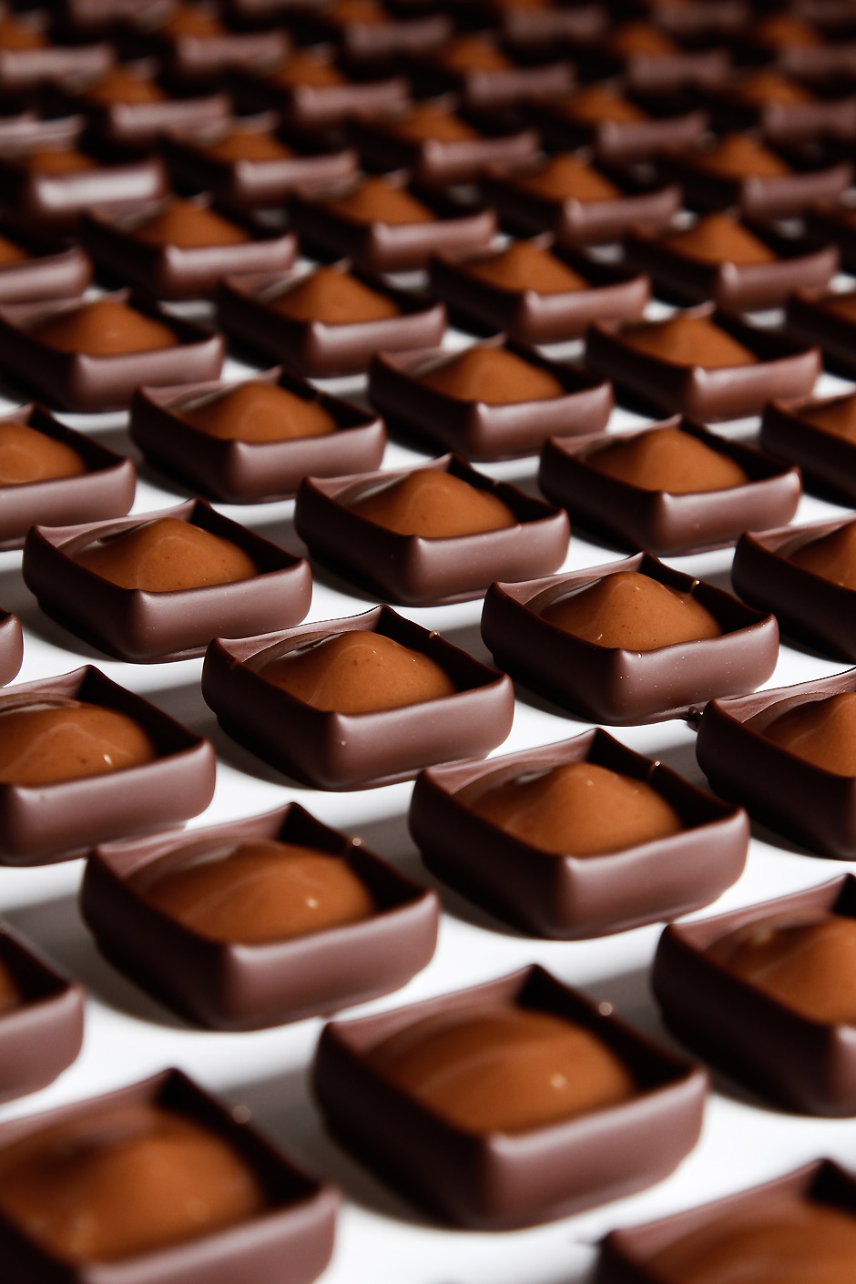 Chocolates produzidos na fbrica da Cacau Show em SP