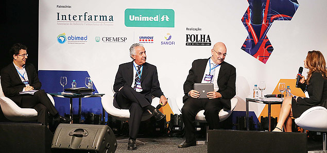 quilas Mendes, da USP, Marcos Ferraz, da Unifesp, e Osmar Terra, deputado federal, no frum