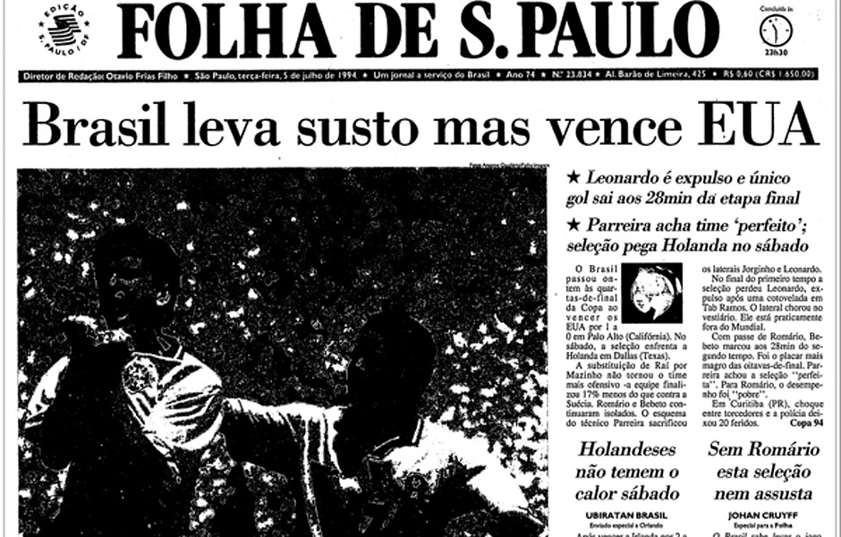 Folha de S.Paulo - 5 de julho de 1994