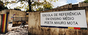 Fachada da escola Poeta Mauro Mota, em Pernambuco – Leo Caldas/Folhapress
