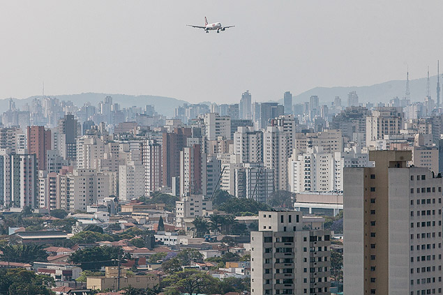 Vista do empreendimento Air Campo Belo para o aeroporto de Congonhas