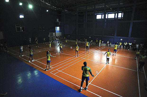 Treino de badminton na Miratus, no Rio