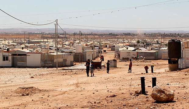 Campo de refugiados sírios na Jordânia