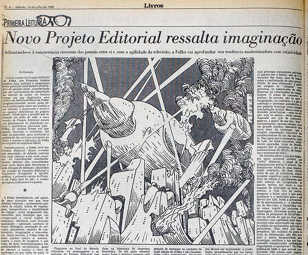 Reprodução de página do projeto editorial publicado na Folha de S.Paulo em 1988