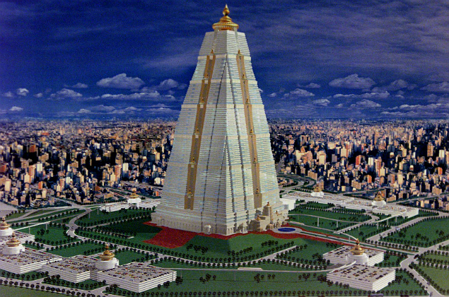 O projeto do edifcio Maharishi, que Celso Pitta queria erguer no Pari; com 510 metros, seria o mais alto do mundo