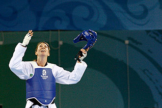 Natlia Falavigna comemora bronze indito conquistado na categoria acima de 67 kg do taekwondo dos Jogos Olmpicos