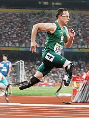 Sul-africano Oscar Pistorius foi o astro do atletismo paraolmpico.