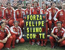 Ferrari fez placa para homenagear Felipe Massa neste domingo durante o GP da Hungria