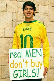 Kak, protestando contra homens que pagam por sexo