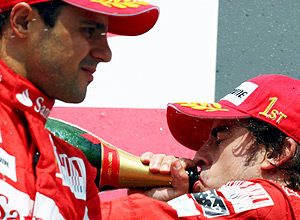 Massa e Alonso no pdio na Alemanha